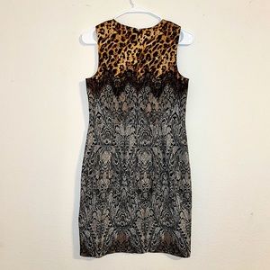 Ann Taylor Cheetah print and design midi dress size 4
